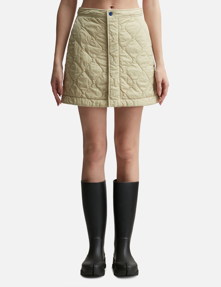 Quilted Nylon Mini Skirt