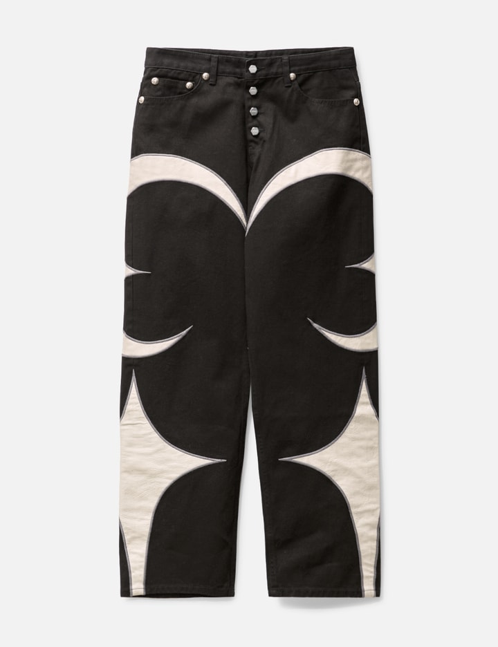 THUG CLUB - TC LEATHER BLACK DENIM PANTS | HBX - Globally Curated 