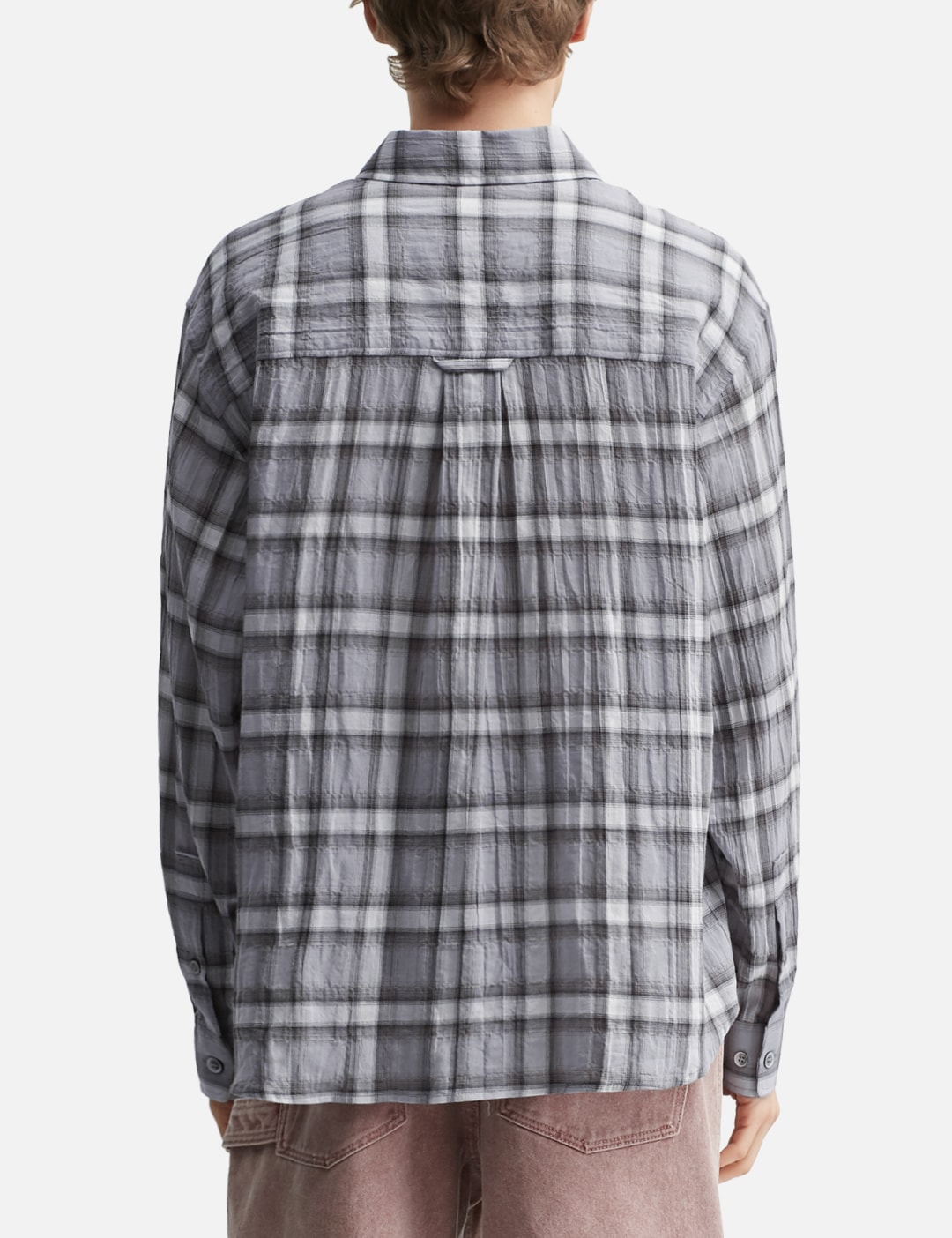 Seersucker Ombre Checkered Shirt view 19