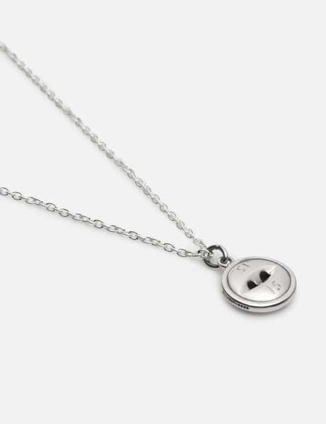 NEIGHBORHOOD Silver Button Necklace - Oxidized 925 sterling silver 