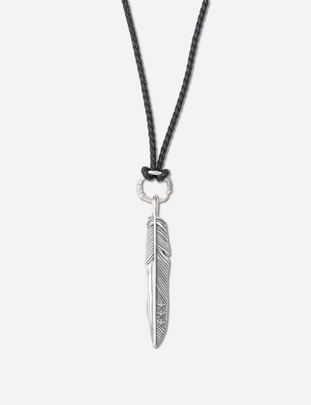 CS Navajo Triple Stars On The First Arrow Feather Pendant With Arrow Spring view 5