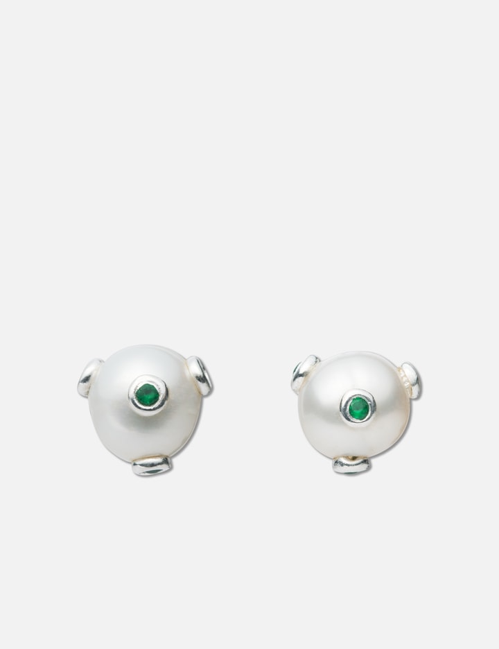 The Green Polka Dot Freshwater Pearl Earring Pair Placeholder Image