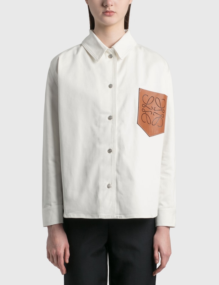 Leather Pocket Denim Overshirt Placeholder Image