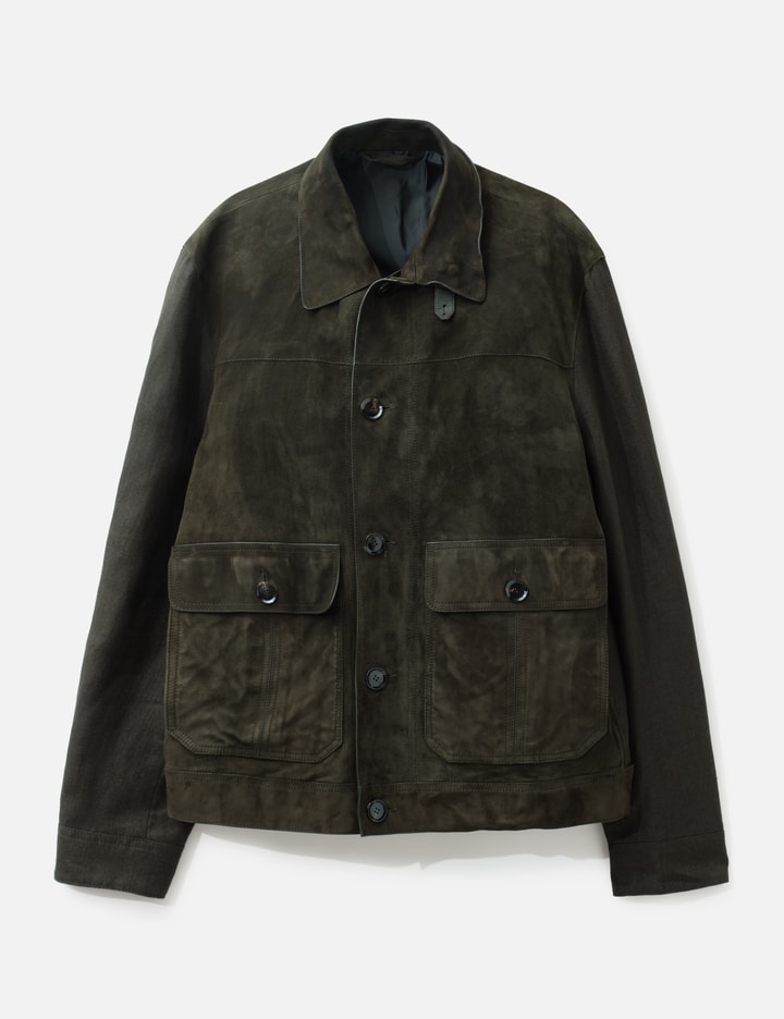 BRIONI Panelled Suede And Linen Jacket