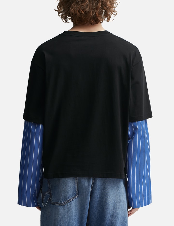 Shop Jw Anderson Anchor Layered Sleeve T-shirt In Black