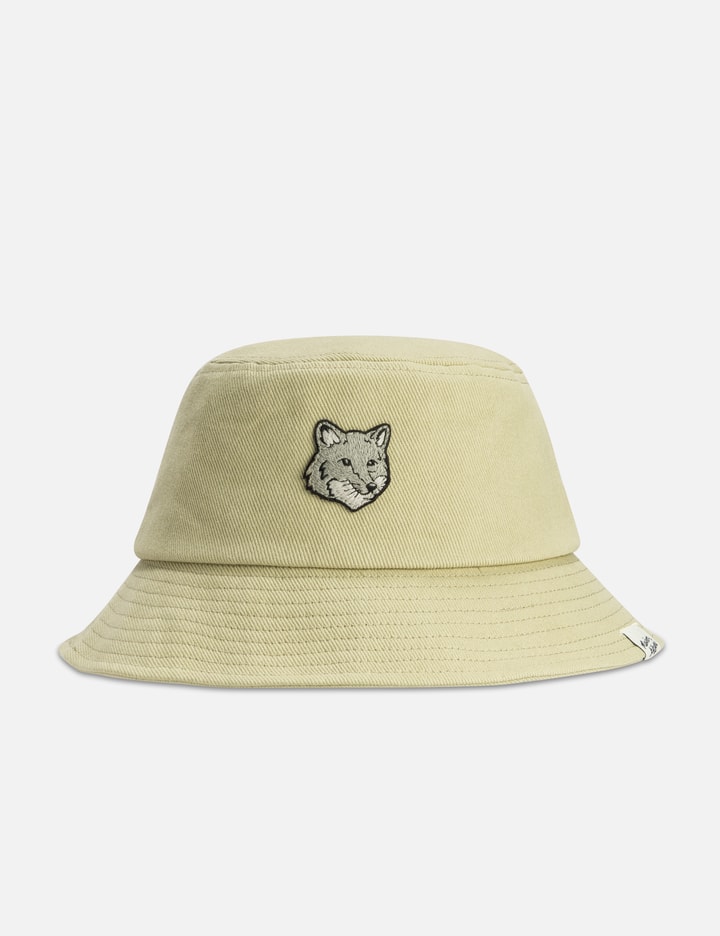 Maison Kitsuné Bold Fox Head Bucket Hat In Beige