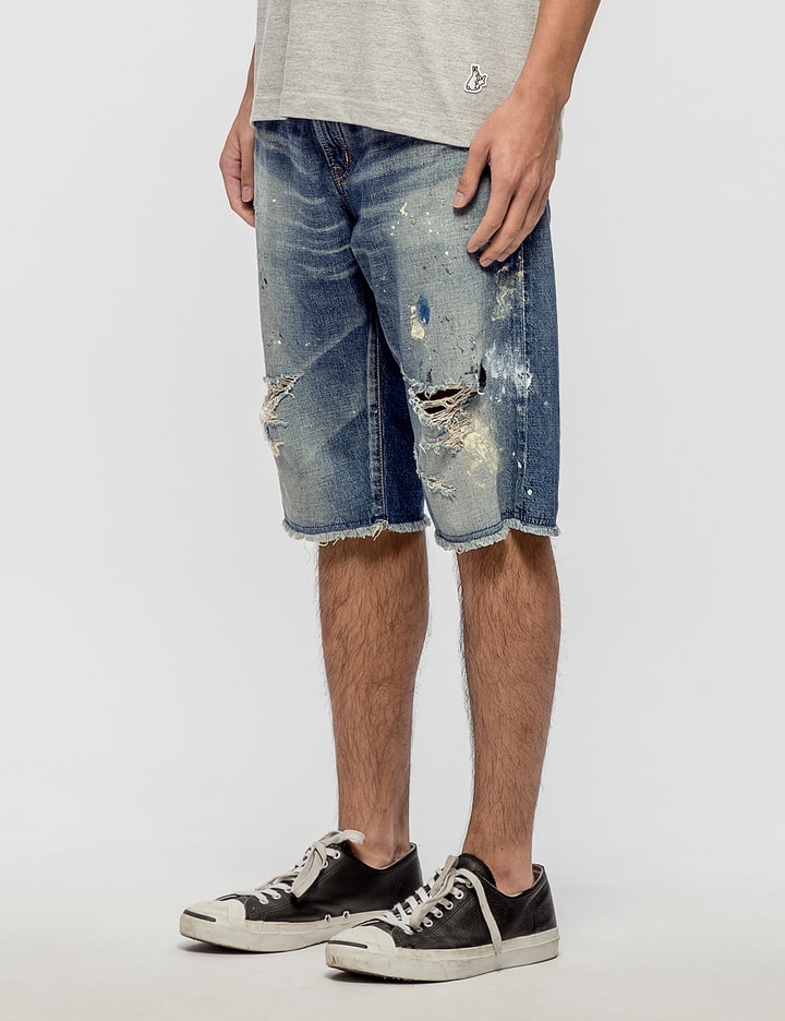 Denim By Vanquish & Fragment - Crash Denim Shorts | HBX - Globally 