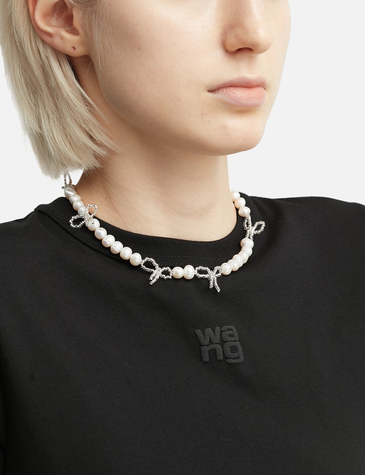 Multi Pearl Bow Necklace