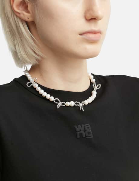 Multi Pearl Bow Necklace view 5