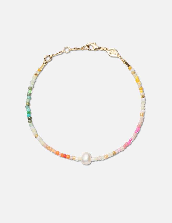 Anni Lu Rainbow Nomad Beaded Bracelet In 18k Gold Plated In Multicolor
