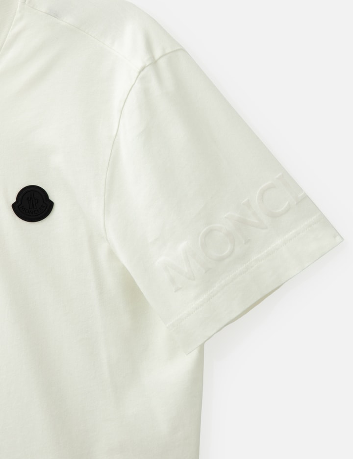 Moncler Cotton Jersey T-shirt With Contrasting Logo Patch In White