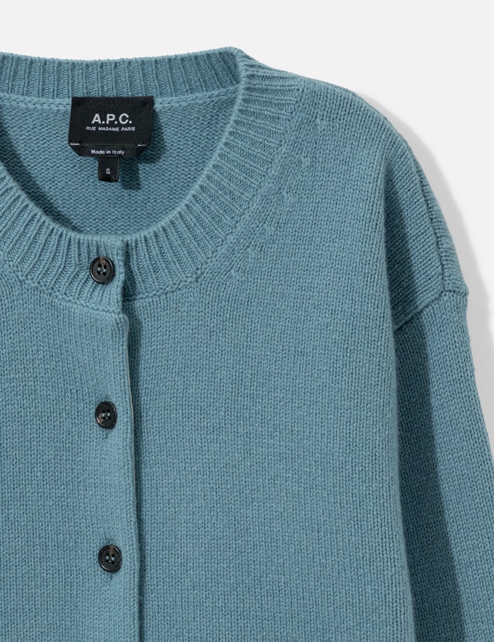 A.P.C. Cropped Grey-Blue Wool Cardigan