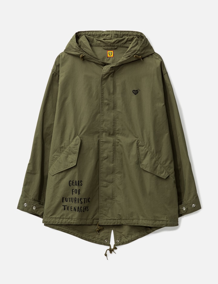 Human Made Hooded Coat In Green
