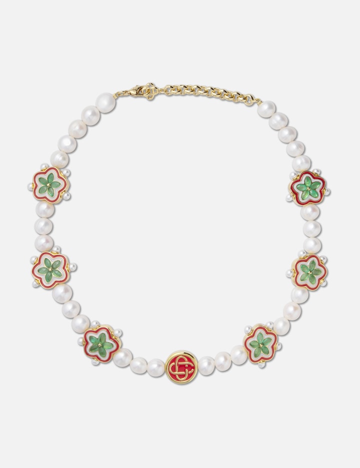 Shop Casablanca Gradient Flower Short Necklace In Multicolor