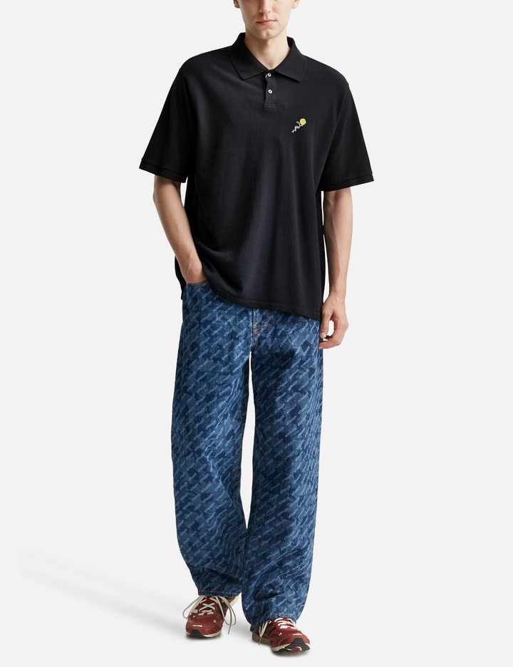 vowels Short Sleeve Pique Polo