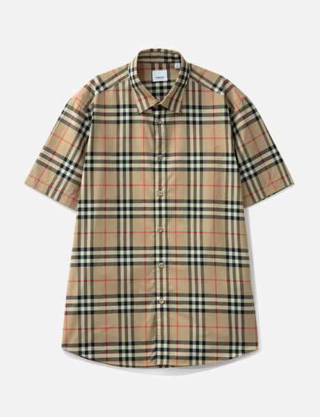 Burberry Short-sleeve Check Cotton Poplin Shirt