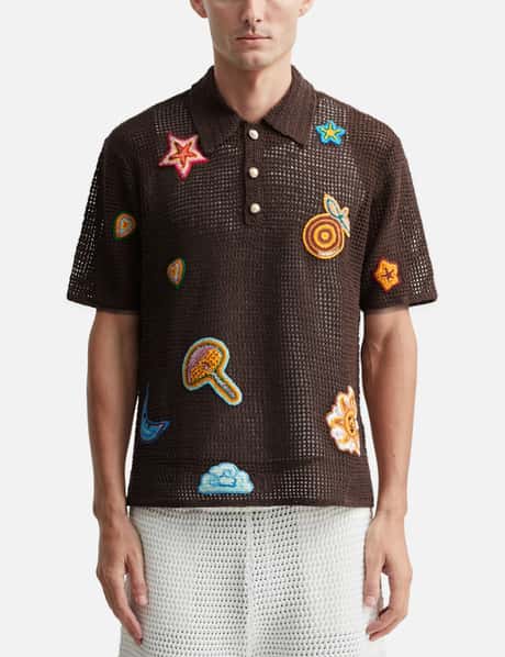 Motif Crochet Polo Shirt view 11