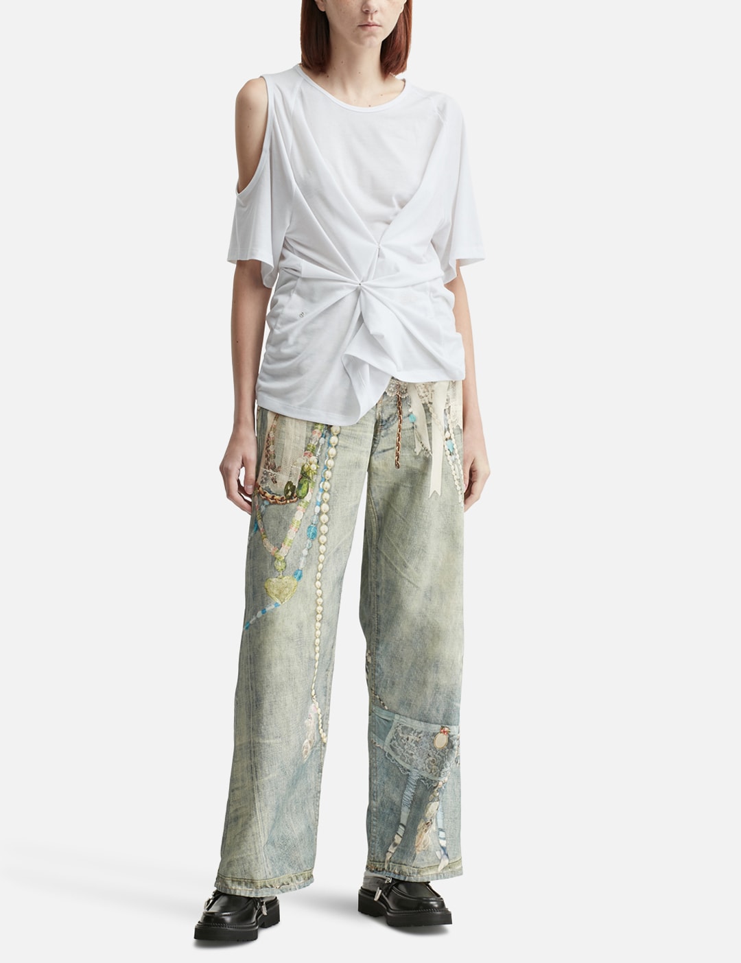 One-Slit Snap T-Shirts In White view 12