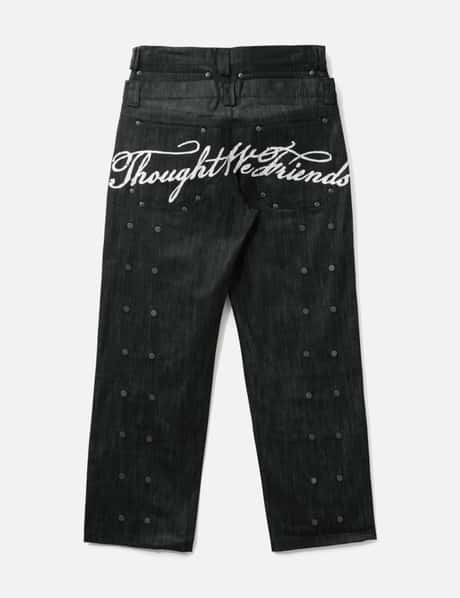 "Gideon" Double-Layered Workpants In Japanese Raw Black Denim view 8