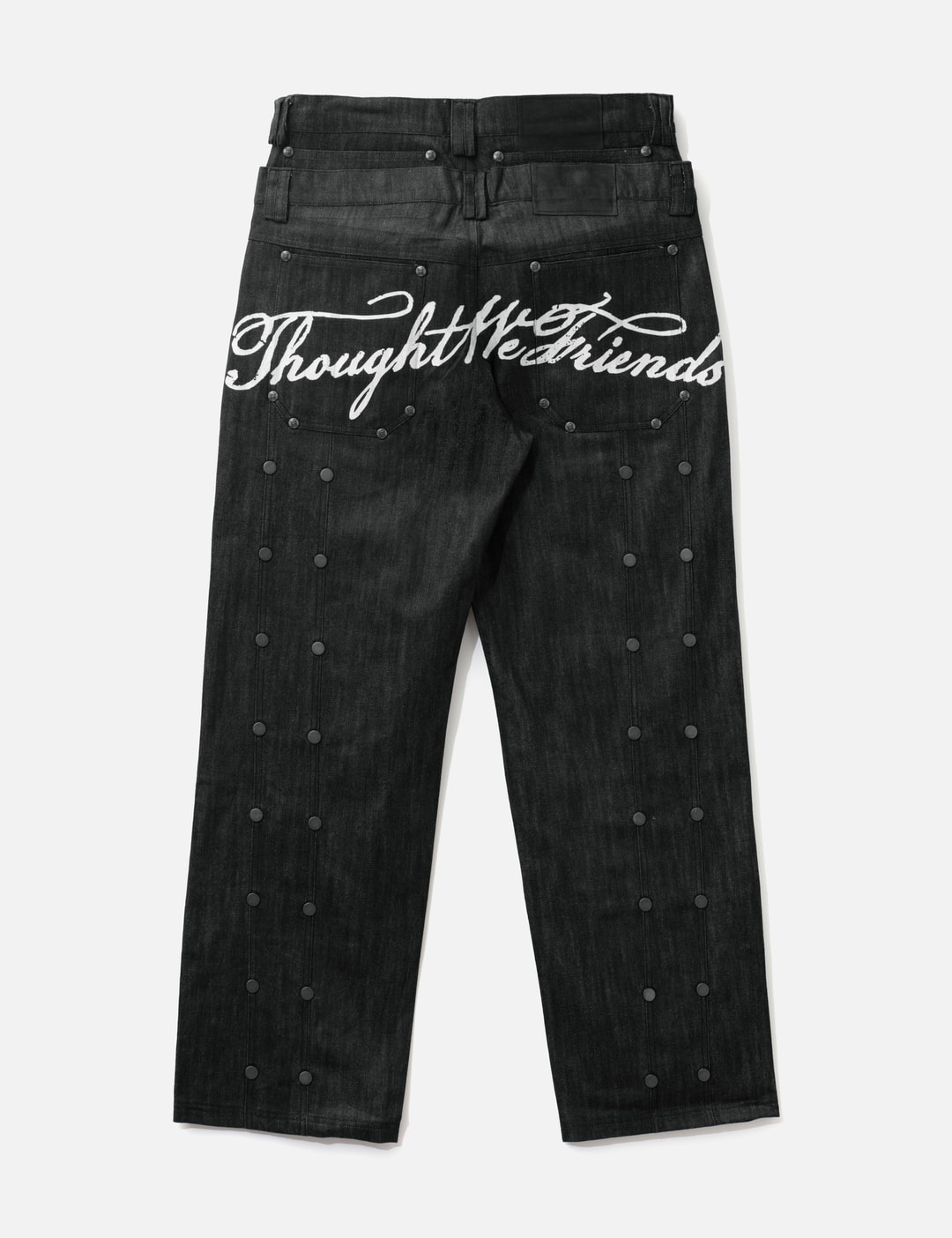 "Gideon" Double-Layered Workpants In Japanese Raw Black Denim view 9