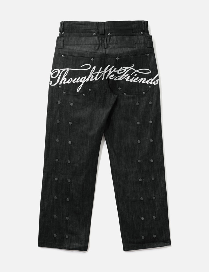 "Gideon" Double-Layered Workpants In Japanese Raw Black Denim