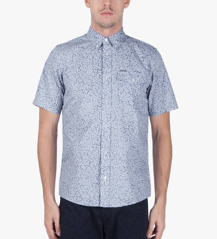 Metro Blue Flora Allover Print S/S Langley Shirt Placeholder Image