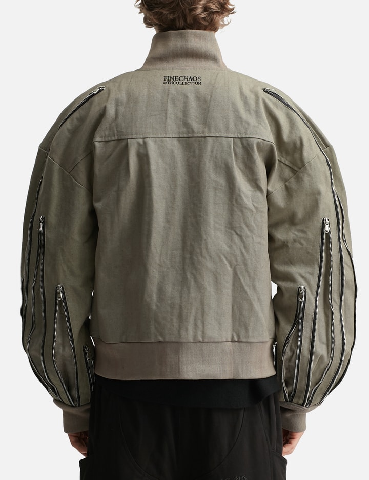 Fine Chaos Canvas Zipper Dream Bomber In Green
