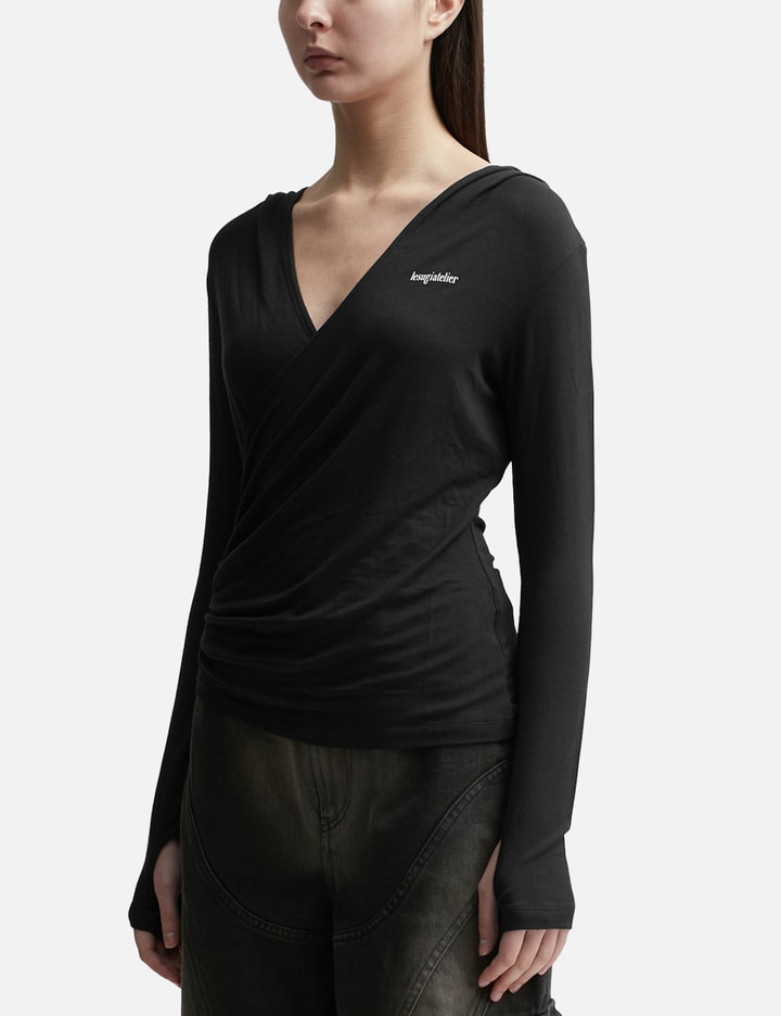 DRAPED HOODED TOP Placeholder Image