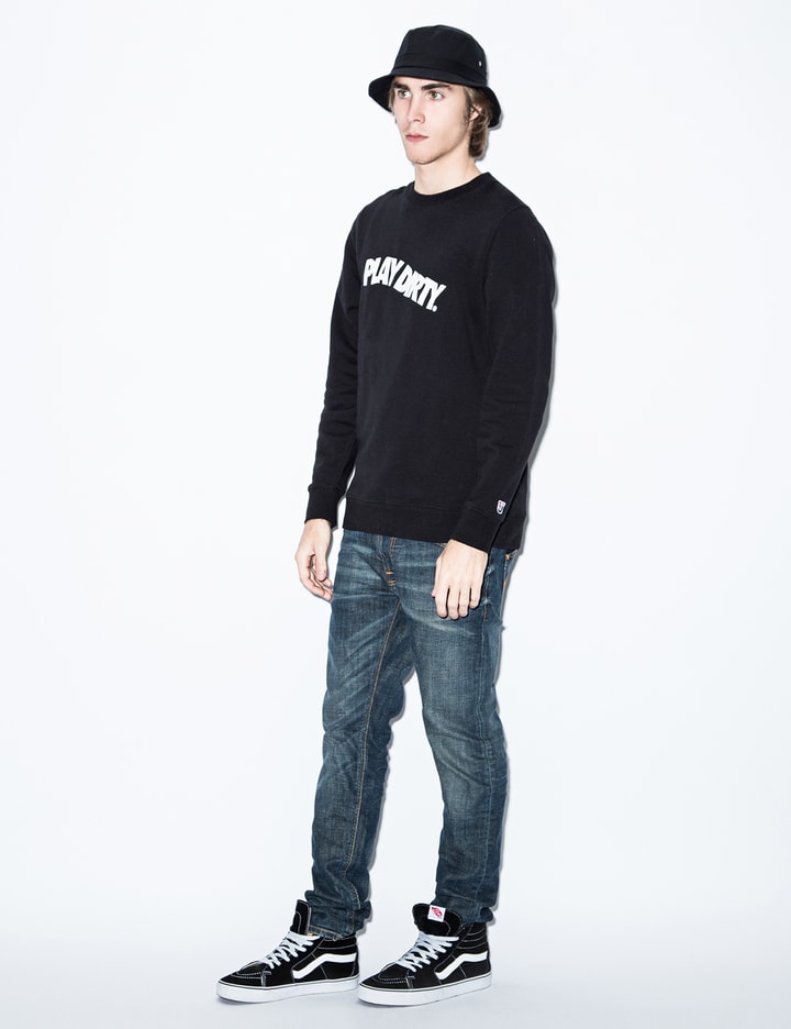 Black Play Dirty Wavy Crewneck Sweater Placeholder Image