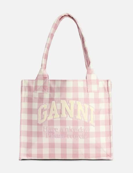 Ganni Large Vichy Check Tote