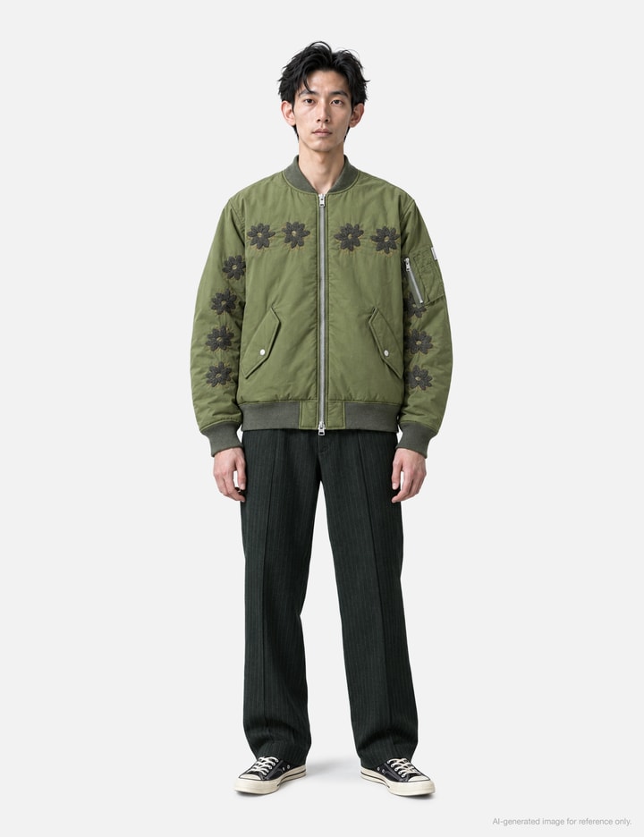 NÒMARHYTHM TEXTILE Flower Embroidery Flight Jacket