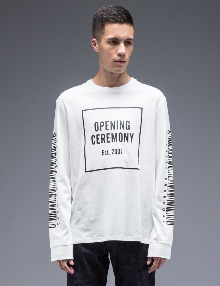 White Oc Barcode L/S T-shirt Placeholder Image