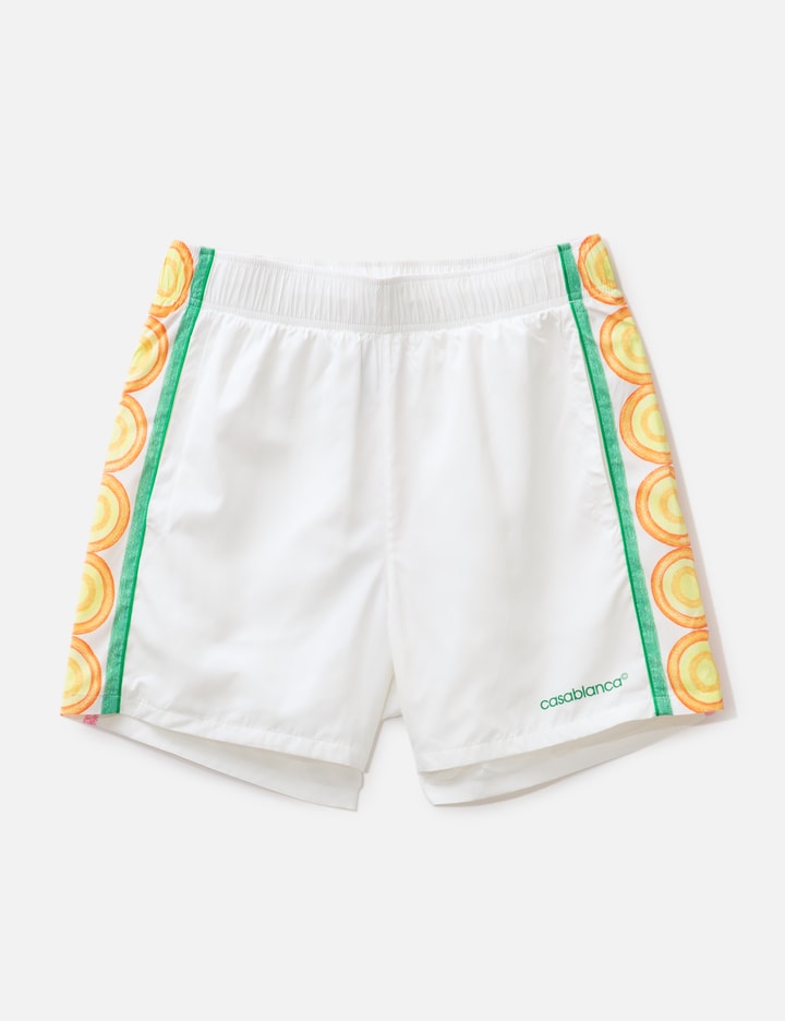 Casablanca Printed Crayon Swim Shorts In White