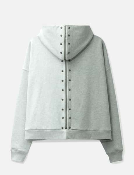 "Nyra" Two-Toned Zip-Up Hoodie With Detachable Fur Trim Hood view 16
