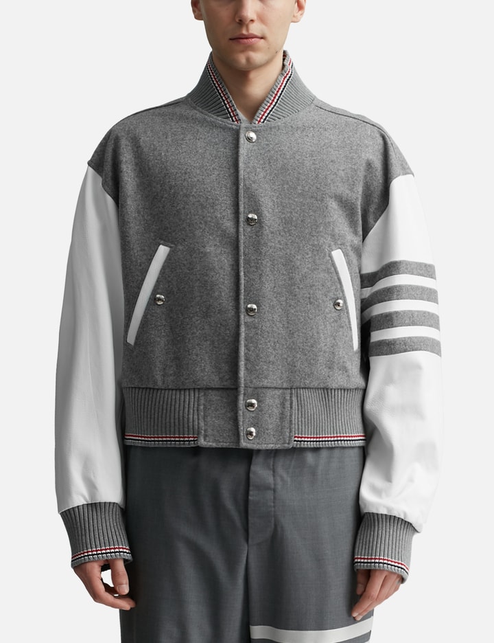 Snap Front Oversized Cropped Blouson Jacket Placeholder Image