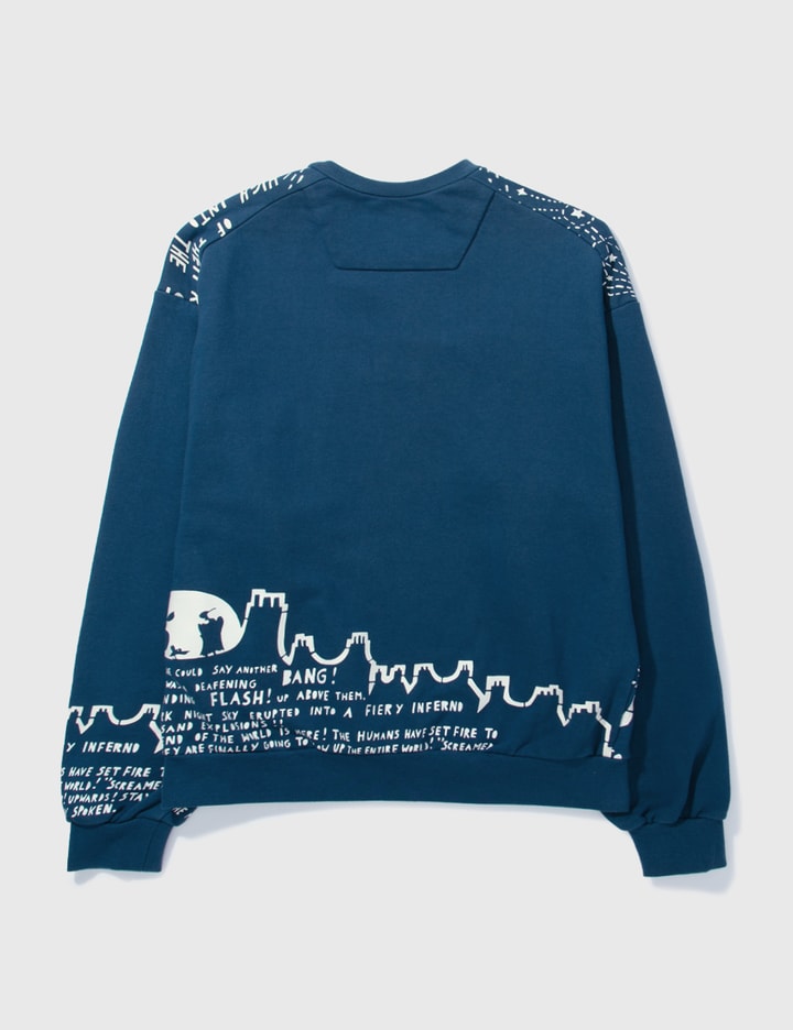 JUNN.J TEXT AND GRAPHIC PRINT BLUE SWEATER Placeholder Image