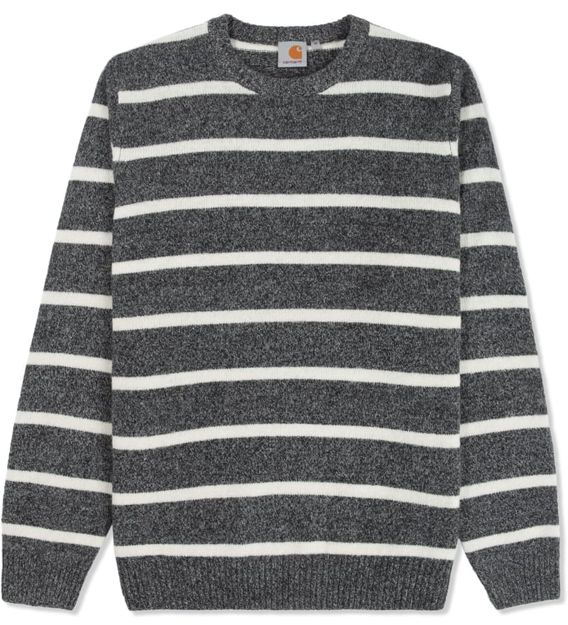 Carhartt Work In Progress - Dark Grey Heather/Taft Stripe Sweater | HBX -  Globally Curated Fashion and Lifestyle by Hypebeast