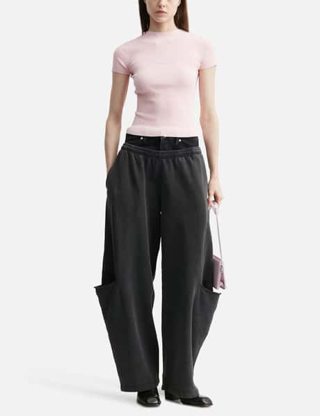 Pre-Styled Slashed Sweatpant With Denim Waistband view 14