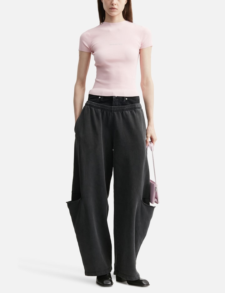 Alexander Wang Pre-Styled Slashed Sweatpant With Denim Waistband