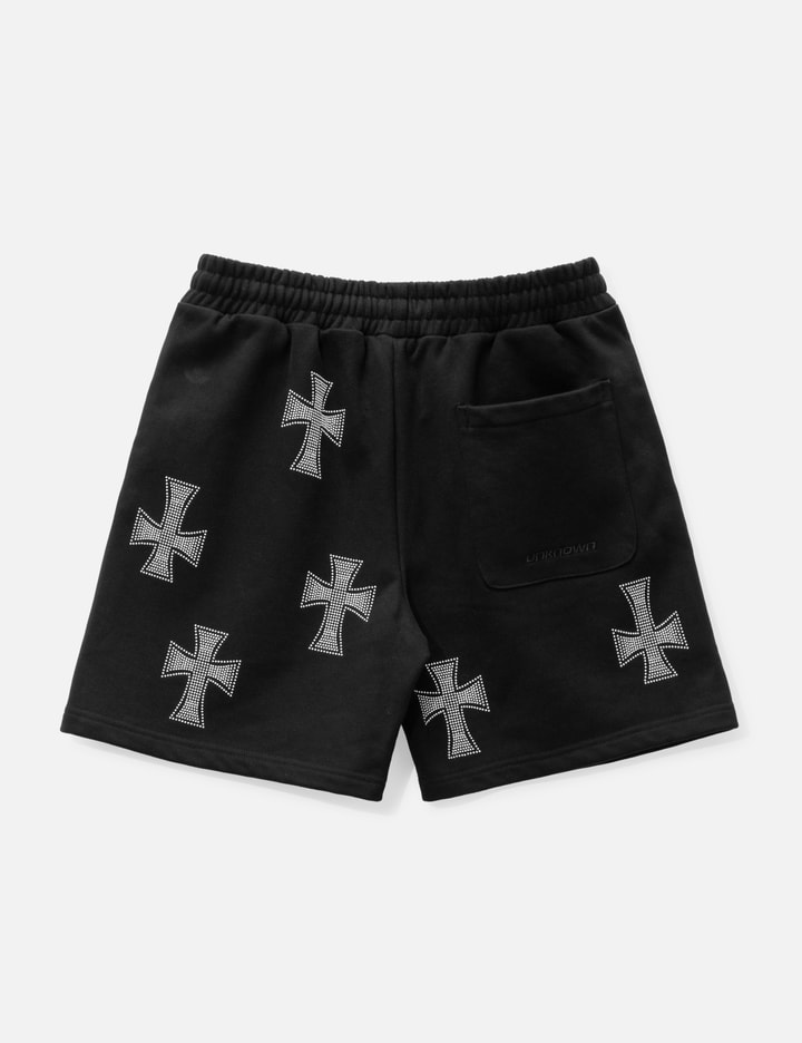 Black / White Cross Rhinestone Shorts Placeholder Image