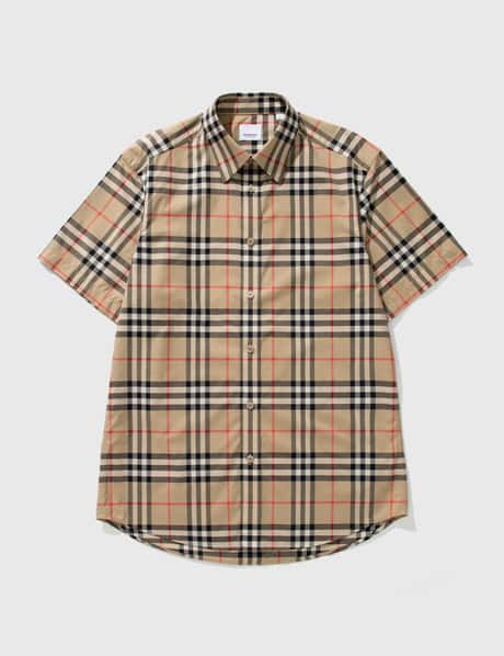 Burberry Short-sleeve Check Cotton Poplin Shirt