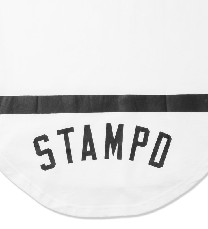White Thin Stripe Elongated T-Shirt Placeholder Image