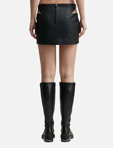 FAUX LEATHER CUT-OUT MINI SKIRT view 9