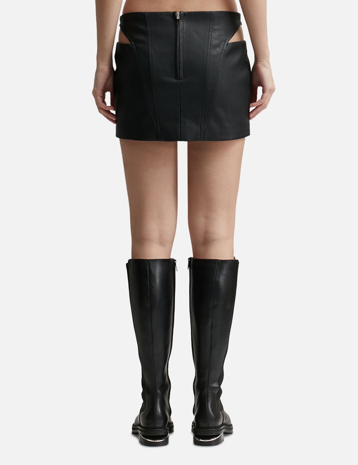 FAUX LEATHER CUT-OUT MINI SKIRT Placeholder Image