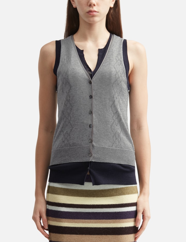 Perverze Eyelet Layered Knit Top