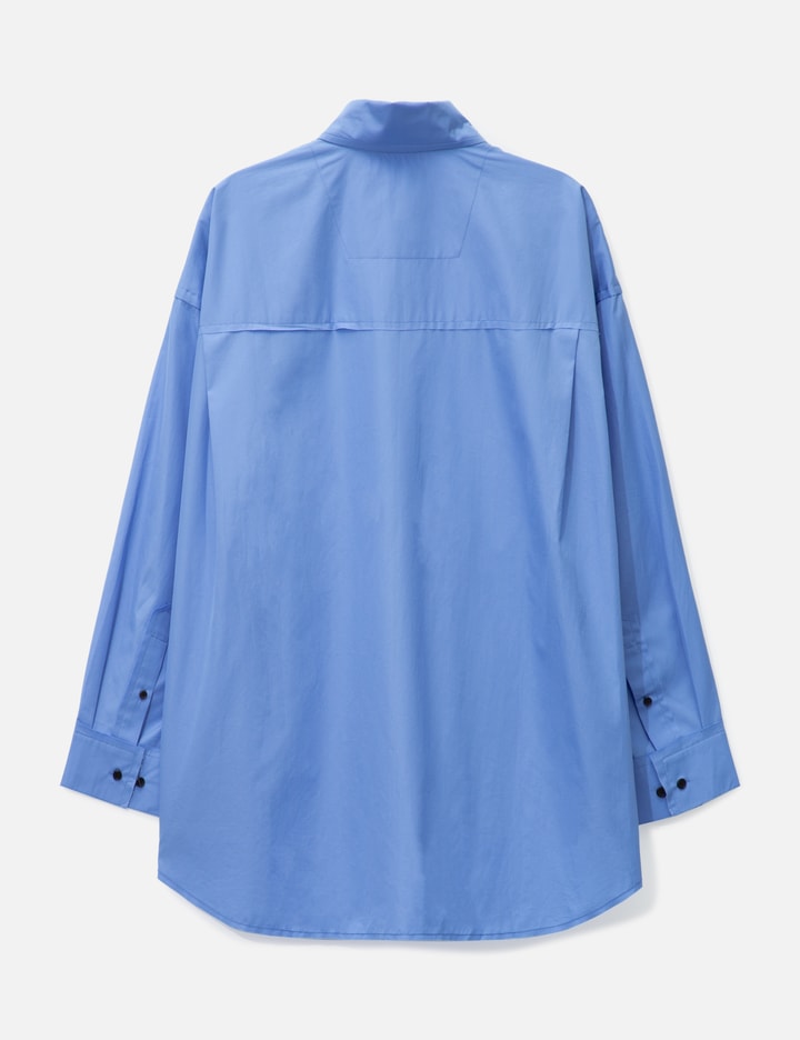 Blue Thomas Mason Poplin Raw Edges Structured Shirt Placeholder Image