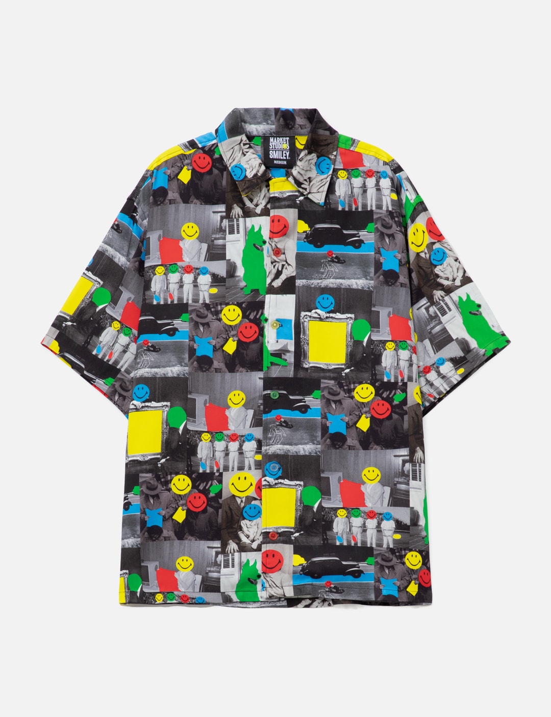 Smiley Collage Short Sleeve Woven