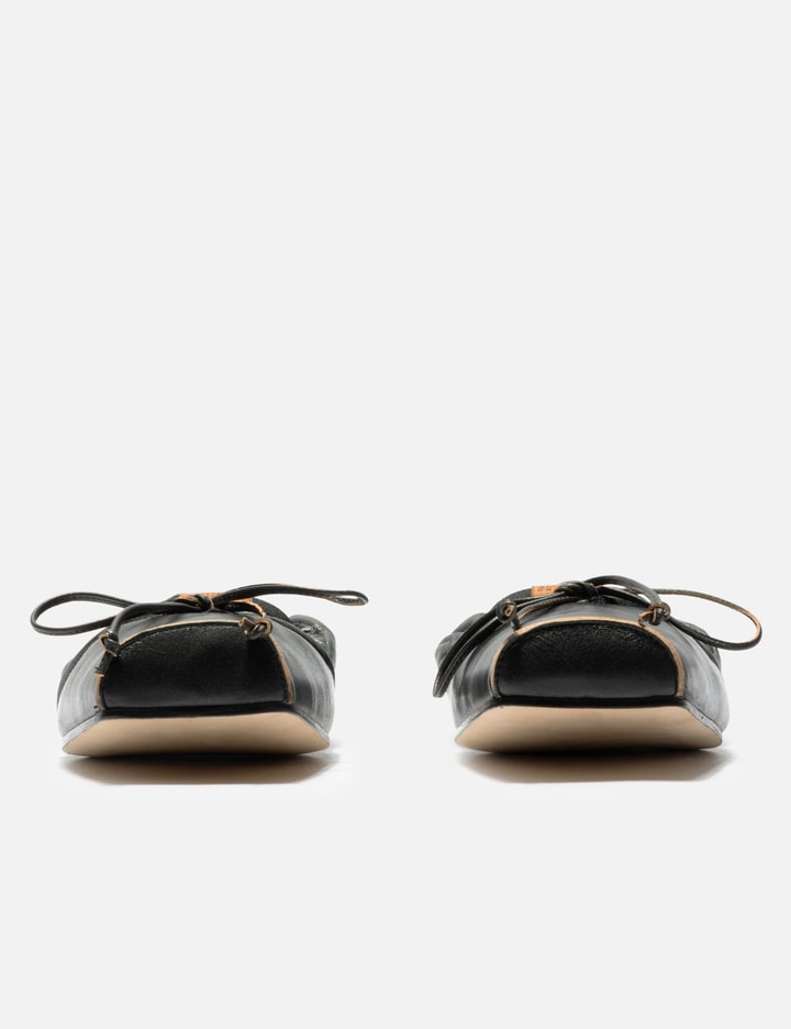 MM6 Maison Margiela Square-Toe Leather Ballerina Shoes