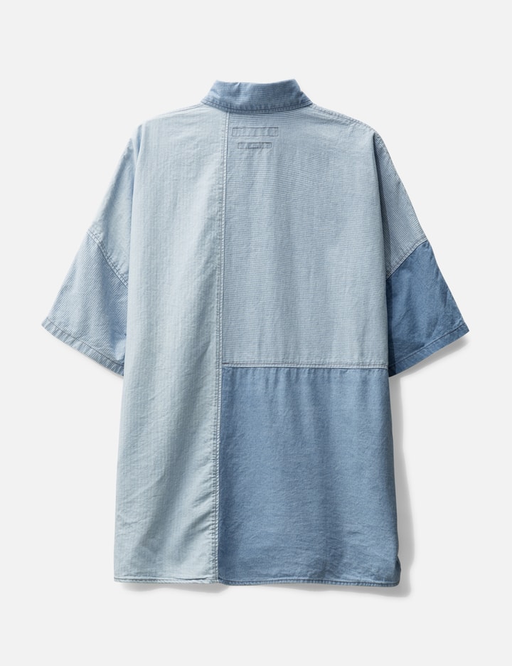 Shop Fdmtl 3 Year Wash Patchwork Shirt In Blue