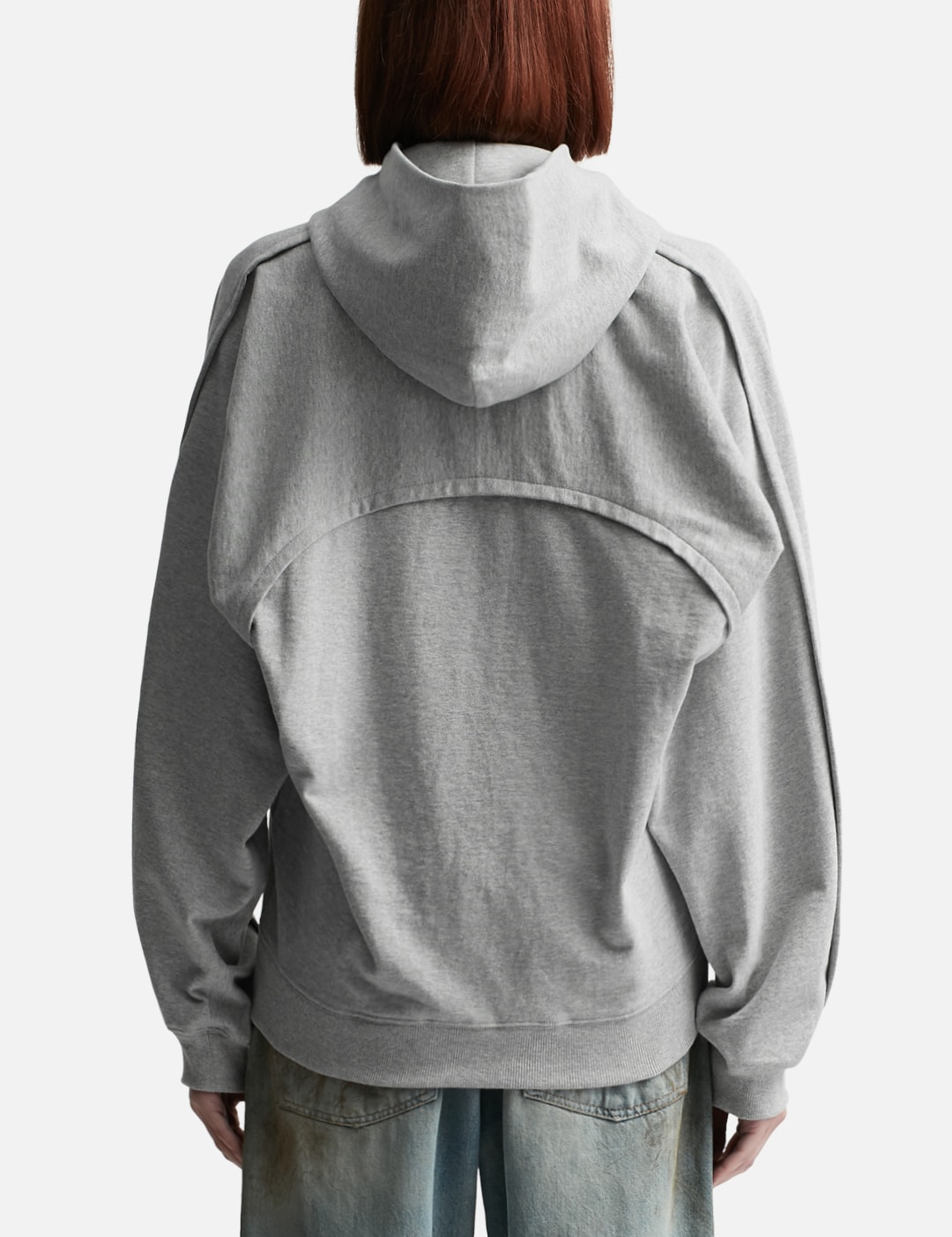 Pin-Tuck Paneled Hoodie view 10